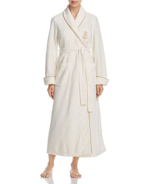 Ralph Lauren Lauren Dalton Fleece Robe In Cream Natural Lyst