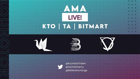 Kounotori Token Kto X Tech Alchemy X Bitmart Exchange Ama Youtube