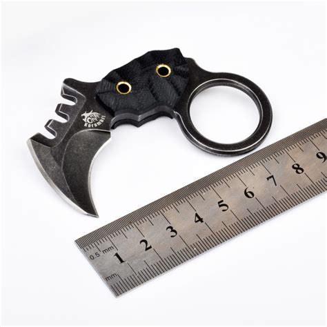 The One Small Mini Karambit Claw Stonewashed Fixed Blade Knife Aus 8