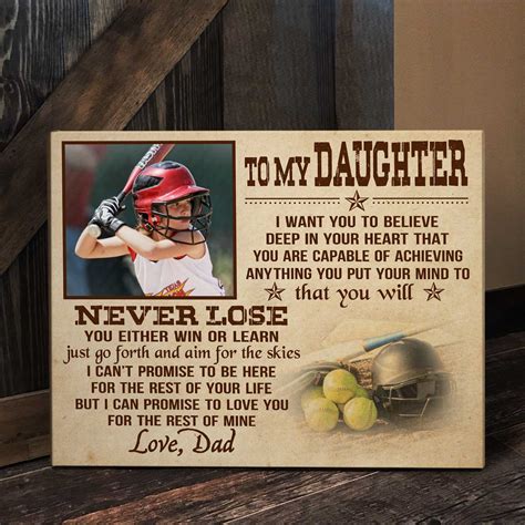 Softball Personalized Ts For Daughter To My Daughter Softball Photo