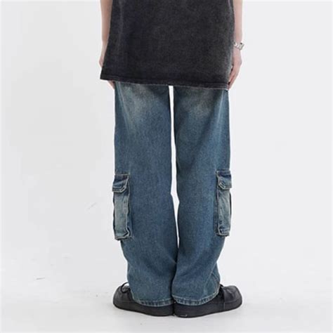 Retro Casual Cargo Pocket Jeans Helloice Apparel