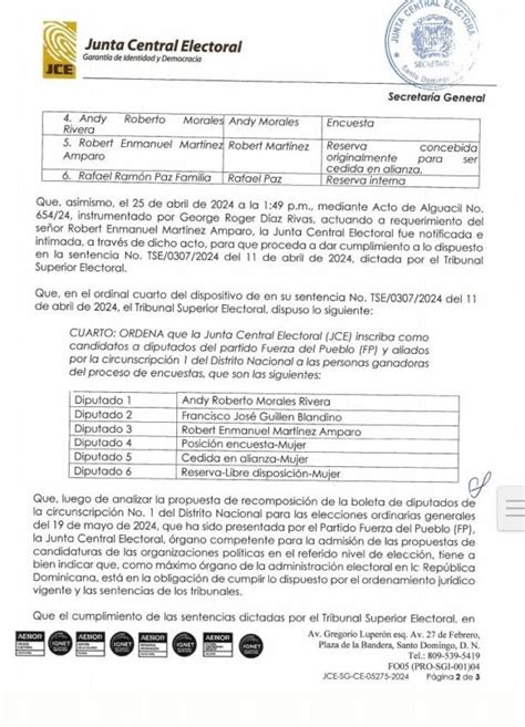 Jce Deja Fuera De Boleta A Rafael Paz Y Otros Candidatos De Fp En