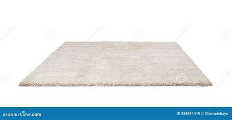 Stylish Soft Beige Carpet Isolated On White Stock Photo Image Of