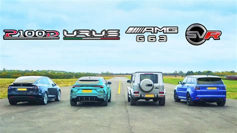 Lamborghini Urus Drag Races Tesla Model X New Mercedes Amg G And Rr