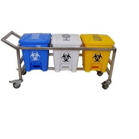 Stainless Steel Garbage Bin Trolley For Industries Load Capacity 0