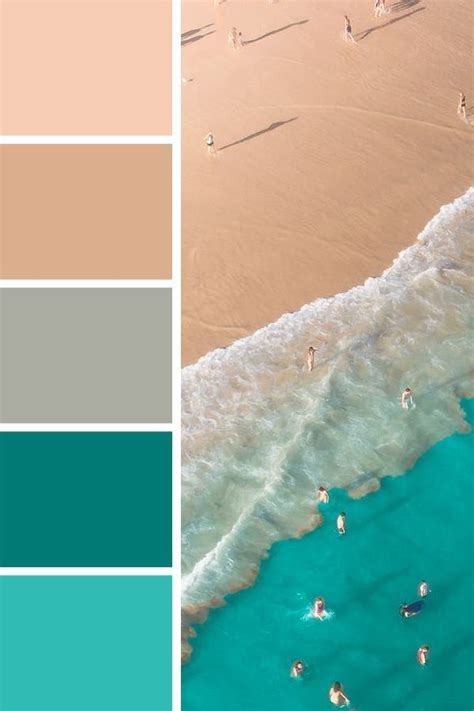 Beachy pallette | Бирюзовые цветовые схемы, Морские цветовые схемы, Цвета красок интерьер