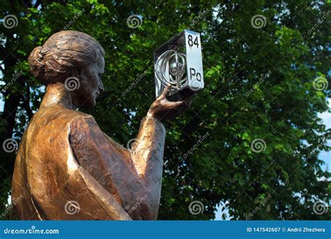 Monument To Marie Sklodowska Curie In Warsaw Poland Editorial