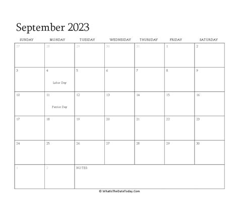 September 2023 Calendar Fillable Get Calendar 2023 Update