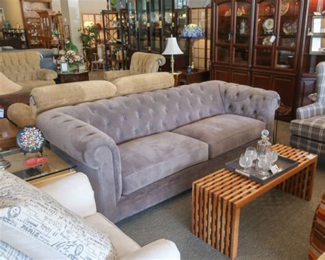 Grey Tufted Sofa | New England Home Furniture Consignment