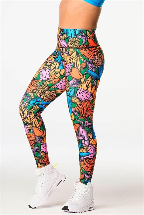 Zumba Wear Legginsy Sportowe Damskie Tropics Z Wysokim Stanem