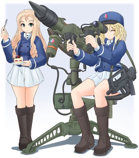 Oshida And Marie Girls Und Panzer Drawn By Mikeran Mikelan Danbooru