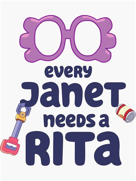 Every Janet Needs A Rita Sticker For Sale By Angiechambers Redbubble