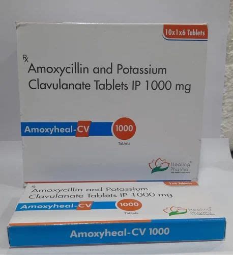 Amoxyheal Cv 1000 Mg Tablet At Rs 130 Stripe Antibiotic Tablets In