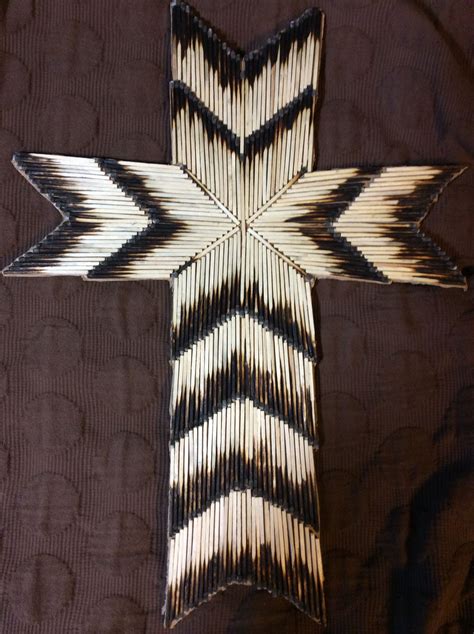 Cross Made Out Of Burnt Matches Cross Crafts Wood Crosses Crafts Clothespin Diy Crafts