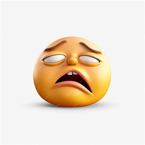 Premium Ai Image Tired Face Emoji On White Background High Quality 4k Hdr