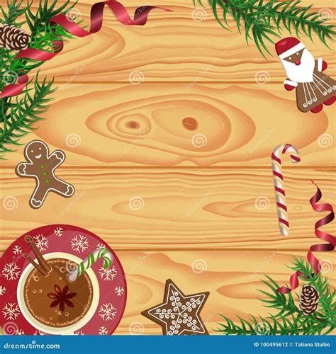 Christmas Celebration With Hot Cocoa Stock Vector Illustration Of Season Celebrate