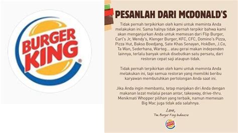 Solidaritas Tinggi Di Tengah Pandemi Covid 19 Burger King Ajak