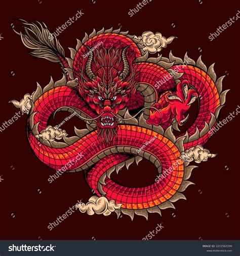 Chinese Dragon Cloud Illustration Chinese Dragon Stock Vector (Royalty ...