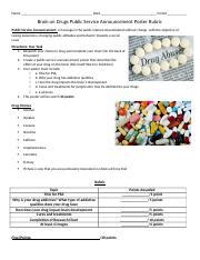 Brain On Drugs PSA Rubric Docx Name Date Period Brain On Drugs Public