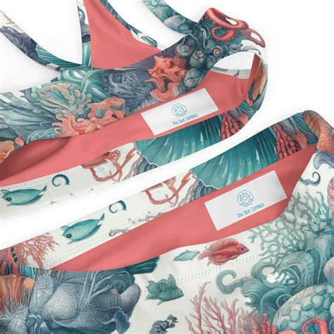 Octopus Coral Reef Recycled High Waisted Bikini Etsy