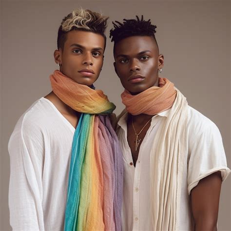 Premium Ai Image Two Men Wearing Scarves And Scarfs One Wearing A