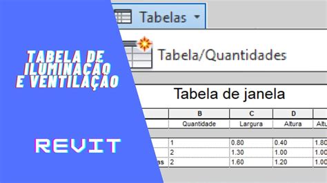 Como fazer tabela de iluminação e ventilação completa no Revit YouTube