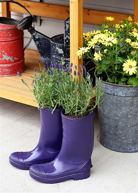 DIY Rubber Boot Planters House Of Hawthornes