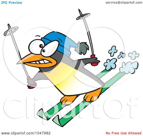 Royalty Free Rf Clip Art Illustration Of A Cartoon Ski Penguin By