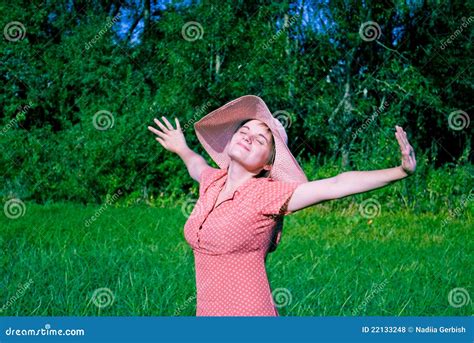 Happy Young Woman Outdoors Stock Photo Image Of Active 22133248