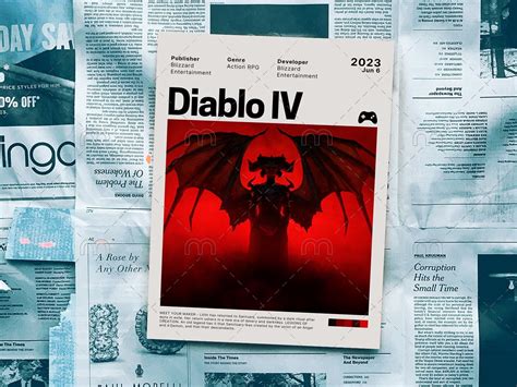 Diablo IV Game Poster, Games Wall Decor, Minimalist Games Poster, Video ...