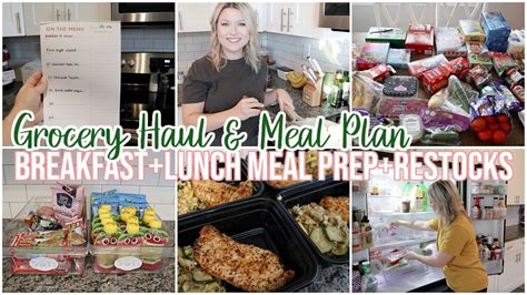 Weekly Grocery Haul Meal Plan Easy Breakfast Lunch Meal Prep