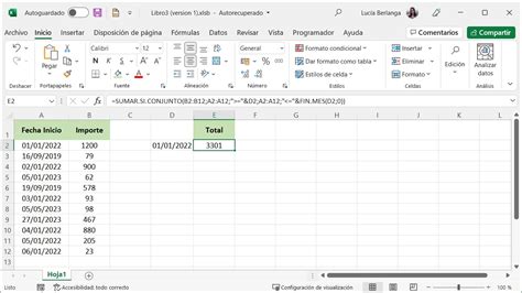 Cómo usar la función SUMAR SI CONJUNTO de Excel Office a Tope