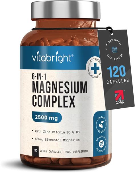 Magnesium Glycinate Supplements Complex 6 In 1 2500mg Per Serving