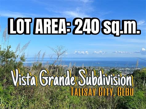 240sqm Lot For Sale Super View Vista Grande Subd Talisay City