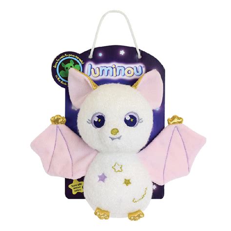 Jemini Luminou Peluche Luminescente Chauve Souris Rose 20 Cm