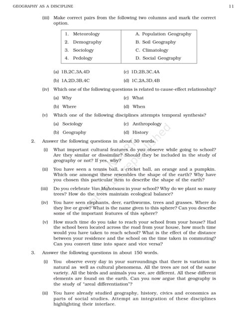 Ncert Book Class 11 Geography Chapter 1 Geography As A Discipline