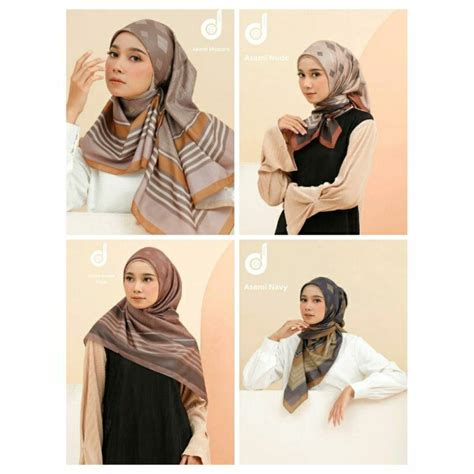 Jual Hijab Deenay Asami Series Navy Mustard Brown Sugar Nude Shopee Indonesia