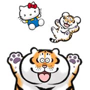 Hello Kitty × Alexander The Fat Tiger [BIG] LINE WhatsApp Sticker GIF PNG