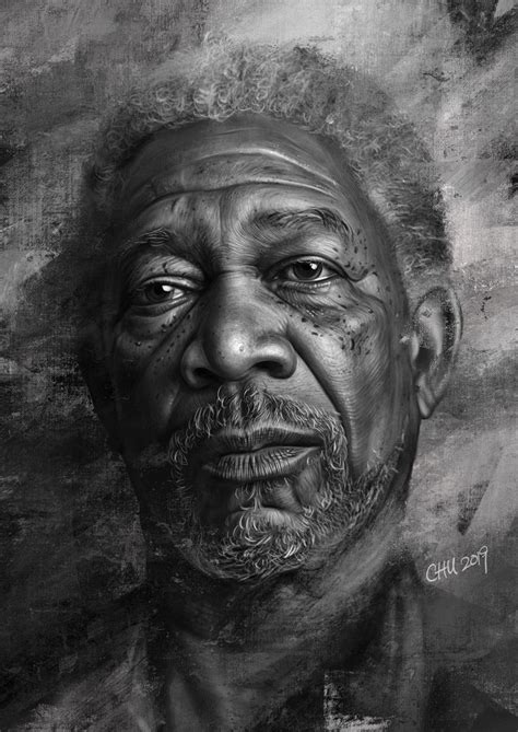 Procreate Painting Morgan Freeman Vincent Chu Self Portrait Art