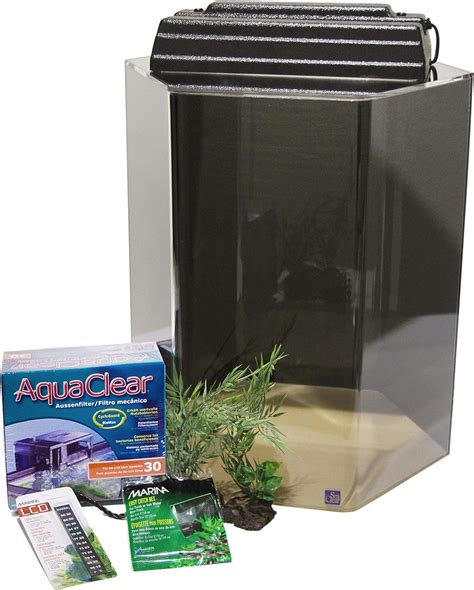 Amazon.com: SeaClear 15 Gallon Hexagon Acrylic Aquarium Junior Exective ...