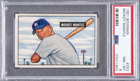 Lot Detail 1951 Bowman 253 Mickey Mantle Rookie Card PSA NM MT 8