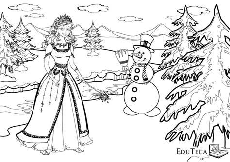 Fairy Tale Winter Coloring Page