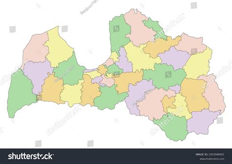 Latvia Highly Detailed Editable Political Map Stock Vector Royalty