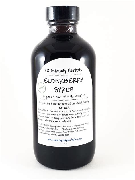 Organic Elderberry Syrup With Additional Immune Boosting Etsy