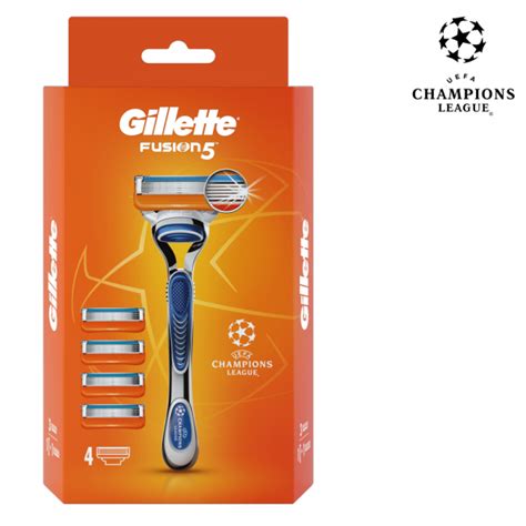 Бритвенный станок Gillette Fusion5 c символикой UEFA с 4 сменными ...