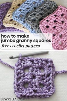 Jumbo Cuddly Granny Square With Red Heart Grande Sewrella Granny