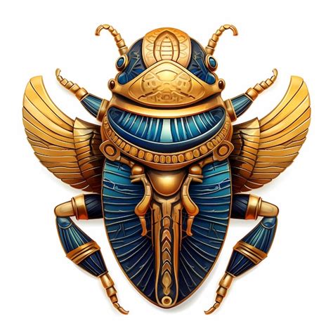 Premium AI Image | Ancient Egyptian Scarab Beetle Tattoo in Gold Tones