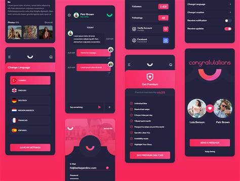 Nema Dating App Ui Kit 60 Screen Design Mobile Ui Kit Paid Dating