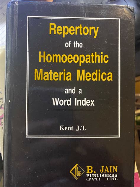 Repertory Of The Homoeopathic Materia Medica And A Word Index By J T