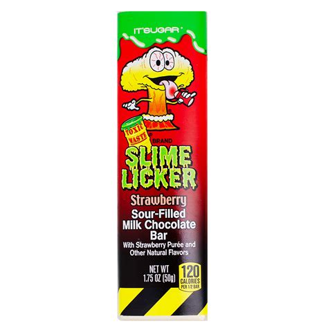 Toxic Waste Slime Licker Chocolate Bar Strawberry Candy Funhouse Us